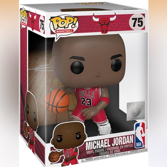 NEW! Large 10" Michael Jordan Funko Pop Chicago Bulls Size: 10”#23 Box#75 lrg - Picture 1 of 9
